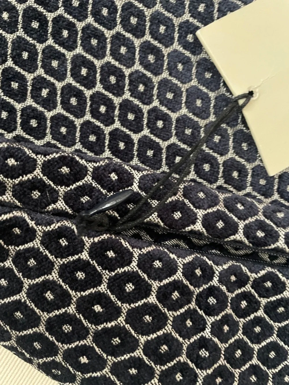 NEW West Elm Navy Velvet Honeycomb Pattern 20” x 20” Pillow Sham cover